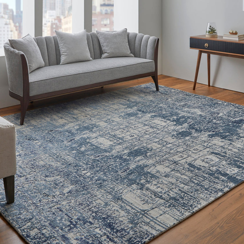 Feizy Eastfield 69AEF Modern Abstract in Blue/Ivory
