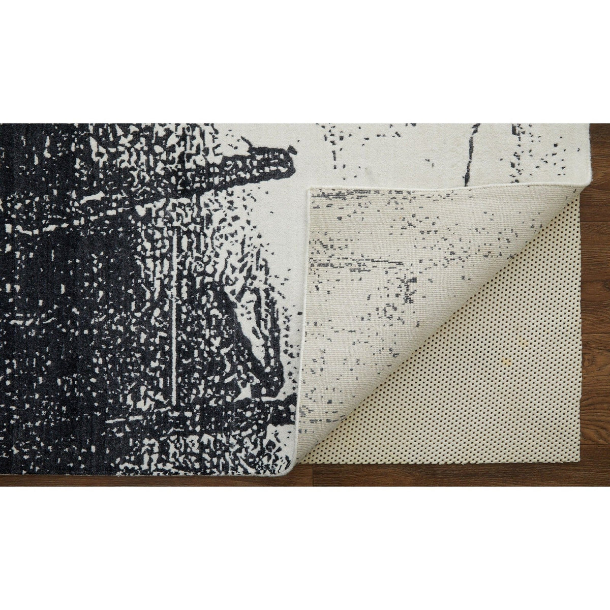 Feizy Coda 8927F Modern Abstract Rug in Black/White