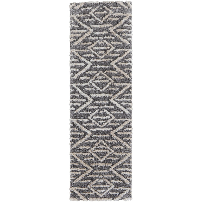 Feizy Mynka 39IBF Transitional Diamond in Gray/Ivory