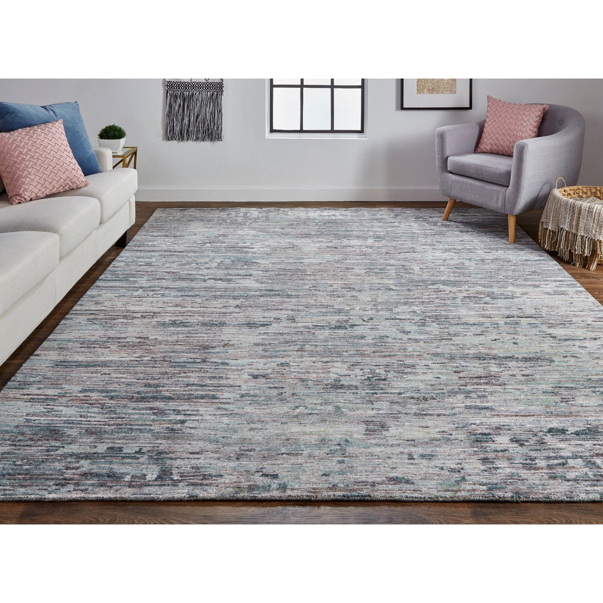 Feizy Conroe 6823F Modern Abstract in Blue/Gray