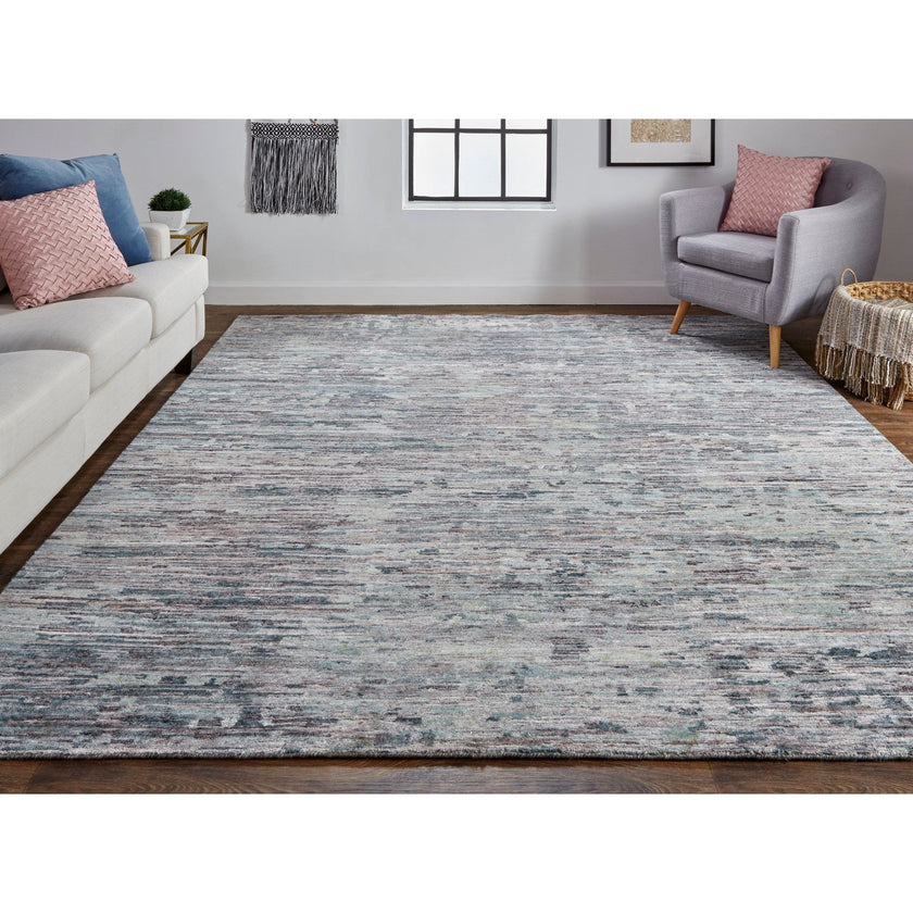 Feizy Conroe 6823F Modern Abstract in Blue/Gray