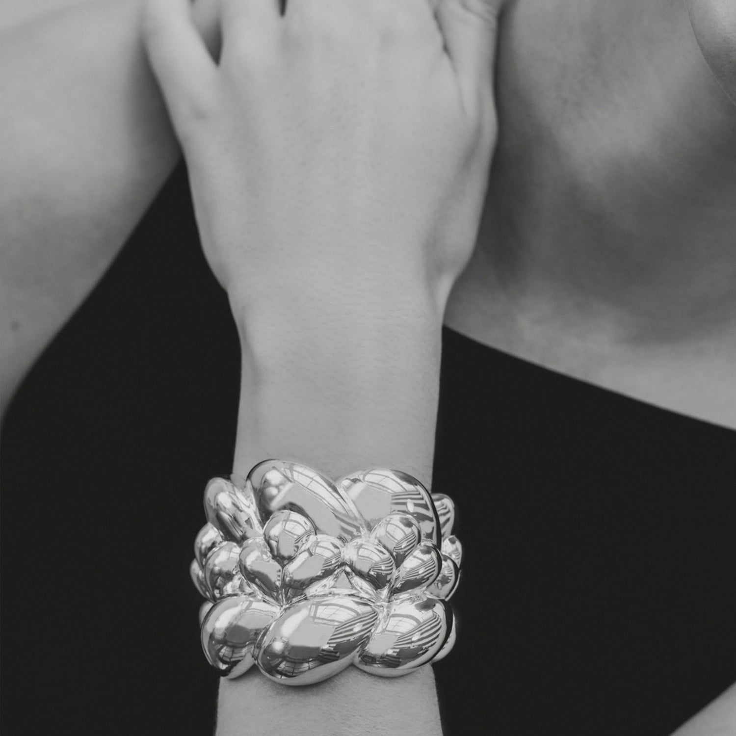 Christofle Babylone Sterling Silver Cuff Bracelet