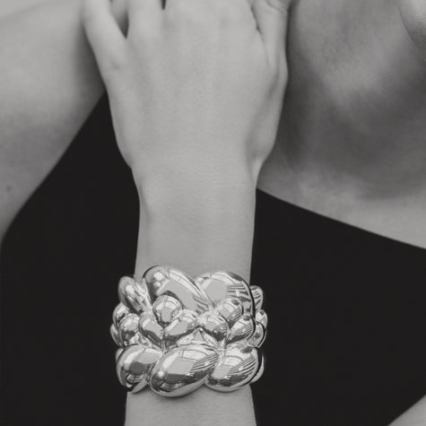 Christofle Babylone Sterling Silver Cuff Bracelet