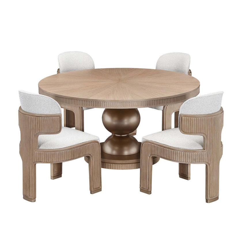 Michael Amini West Kensington Round Dining Table - Sea Salt Caramel