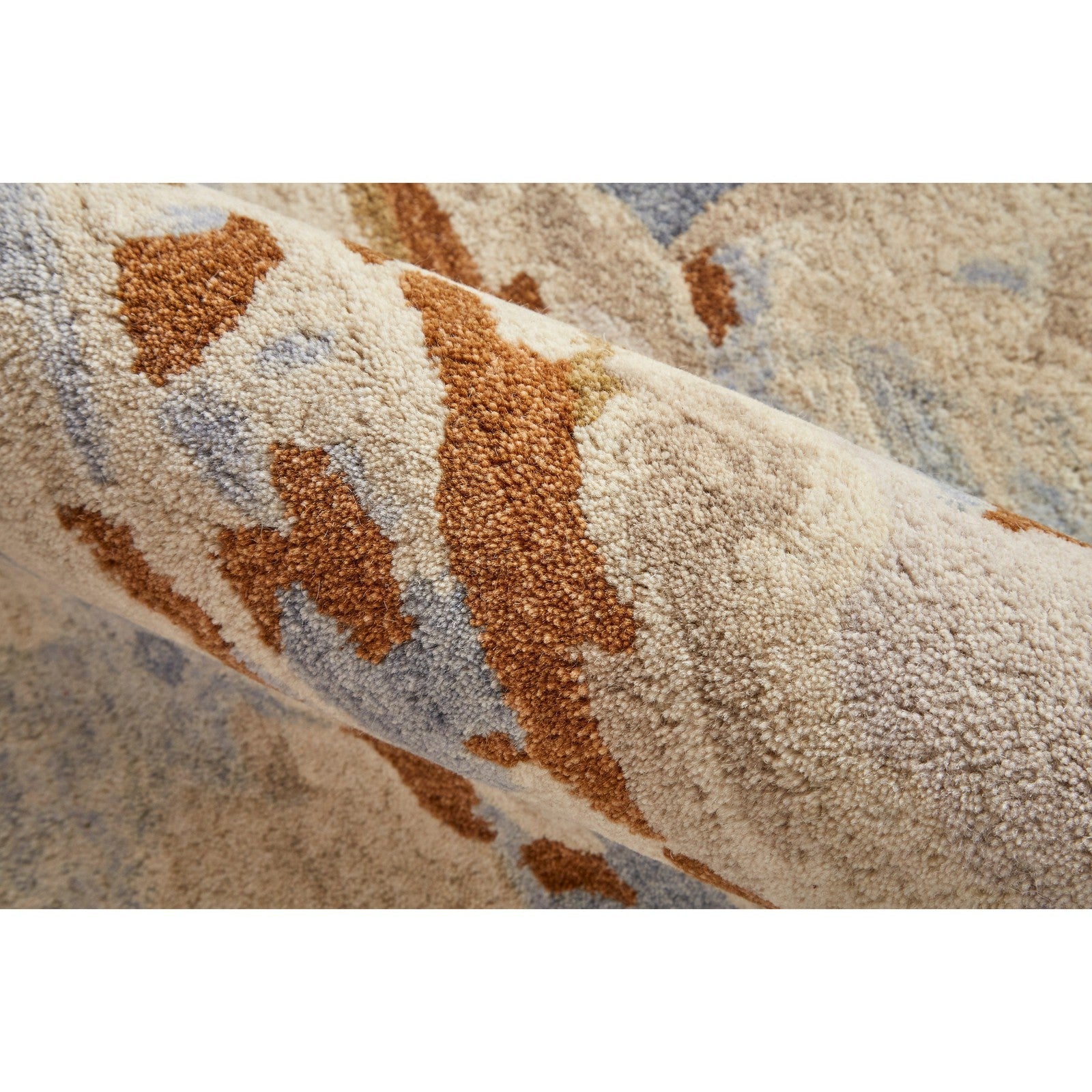 Feizy Everley 8644F Modern Abstract in Ivory/Blue/Brown