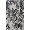 Feizy Micah 3048F Modern Chevron Rug in Black/Gray/Silver