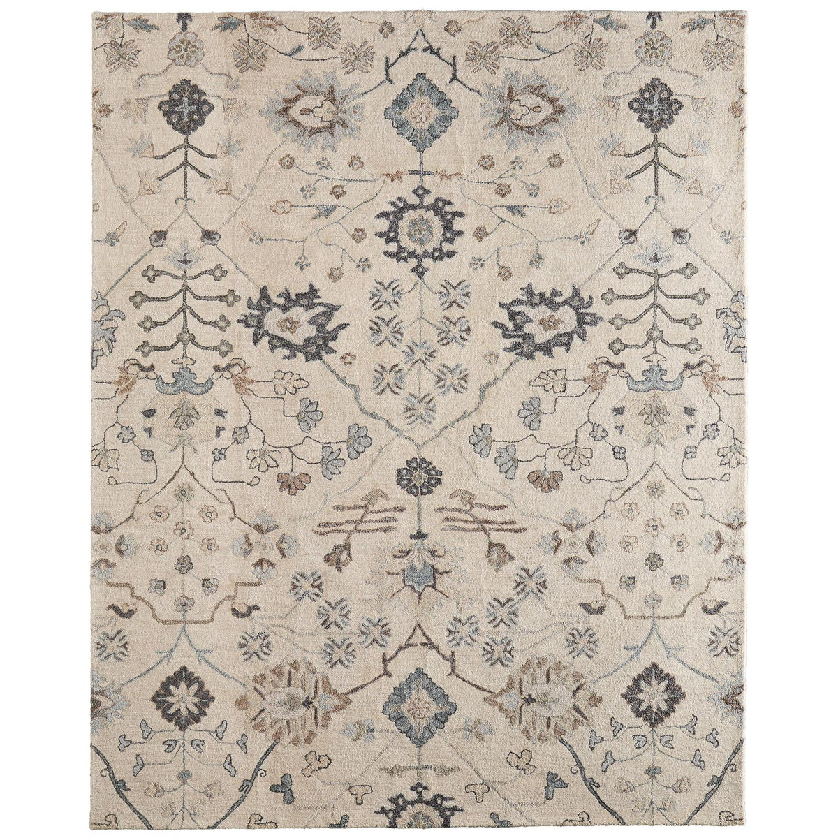 Feizy Springfield 8A48F Transitional Floral & Botanical Rug in Ivory/Tan/Gray