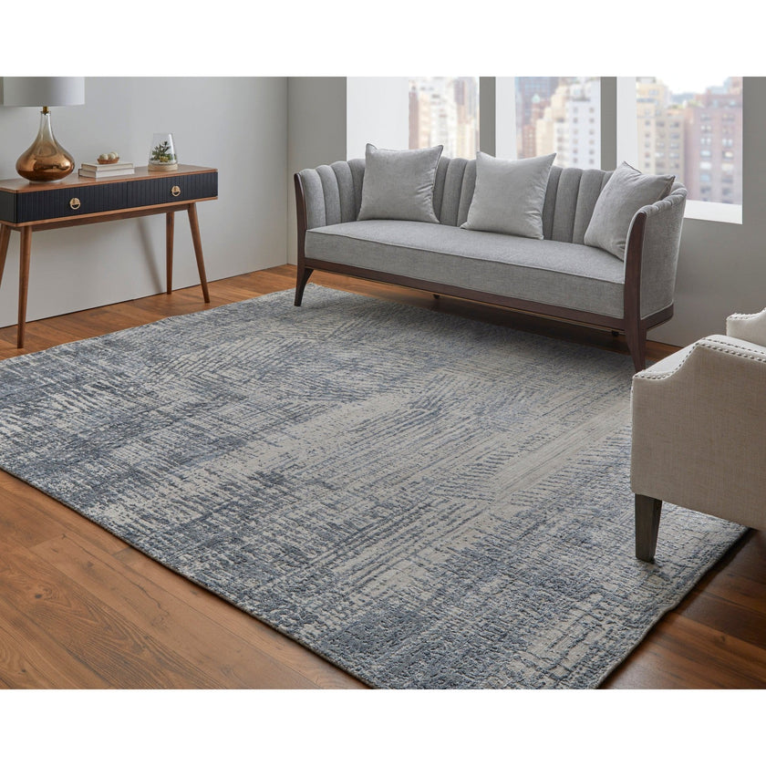 Feizy Eastfield 69AIF Modern Abstract in Blue/Ivory/Gray