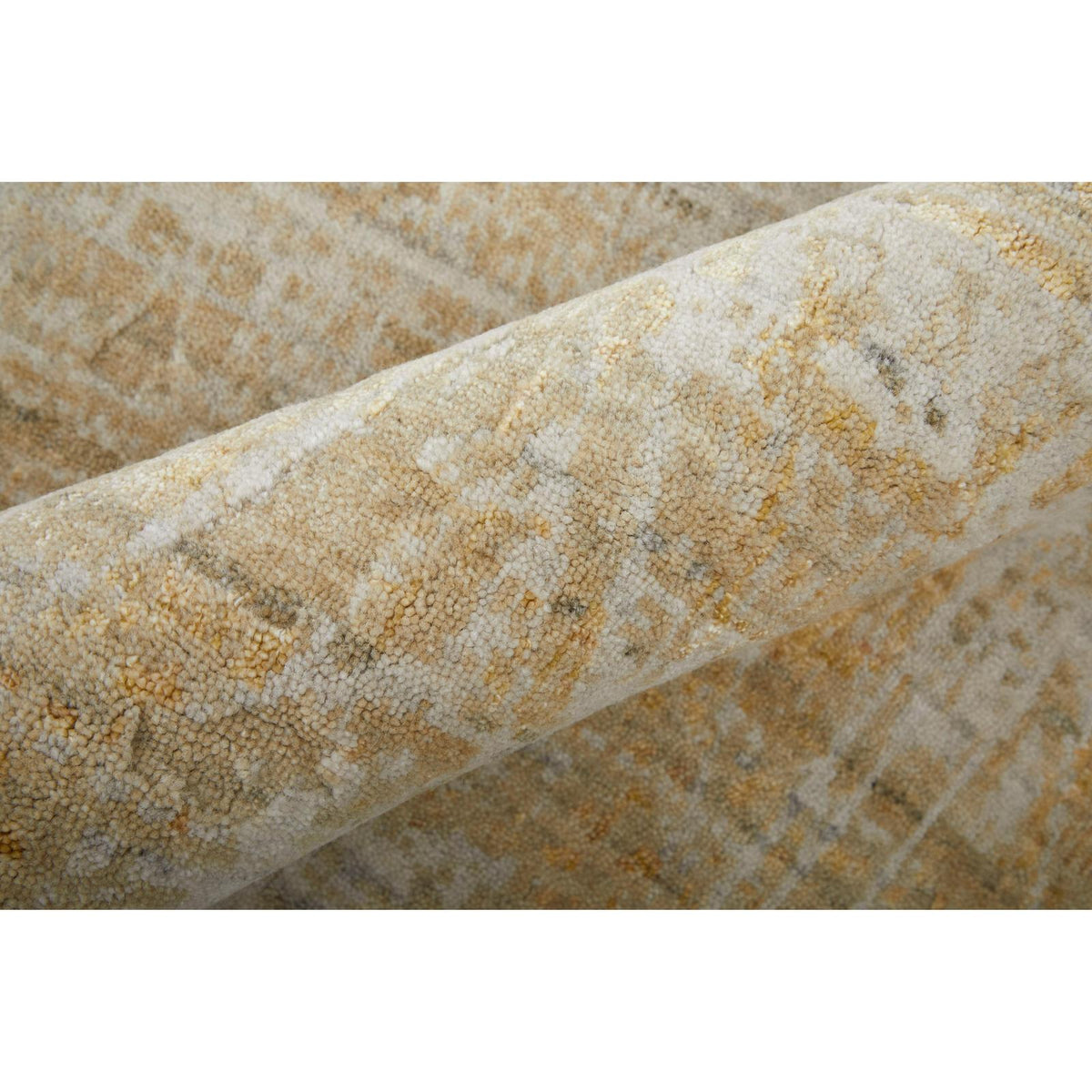 Feizy Eastfield 69FPF Modern Abstract Rug in Yellow/Ivory/Gold