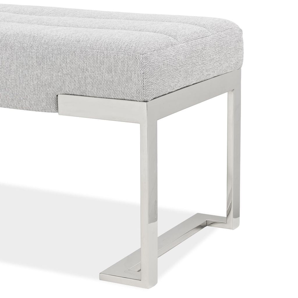 Michael Amini Tulip Accent Bench - Gray/Chrome