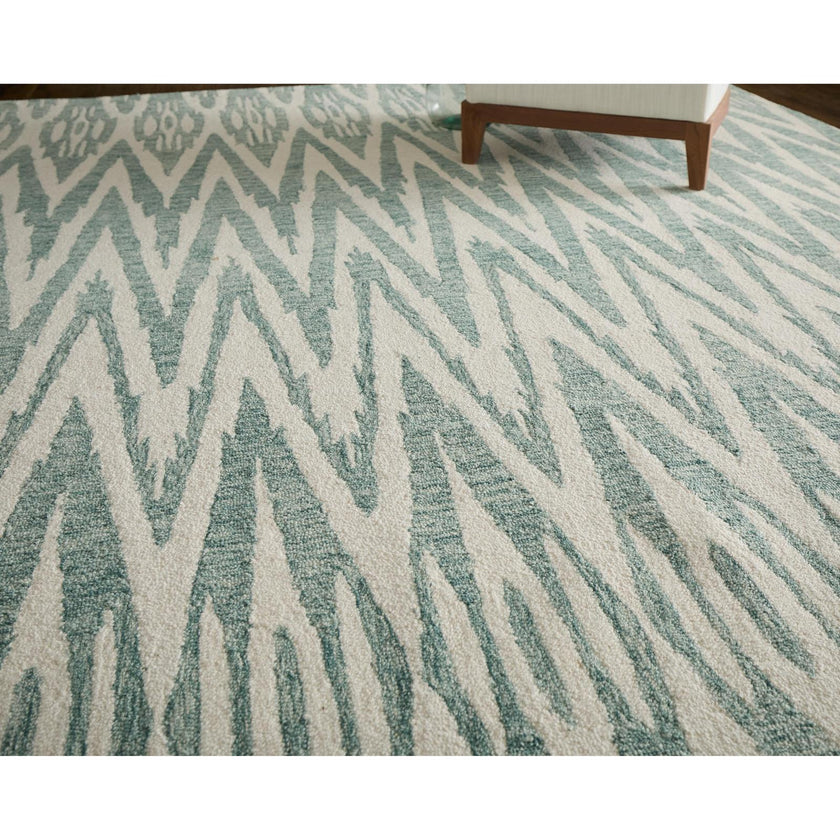 Feizy Wallace 8A40F Modern Chevron Rug in Blue/White