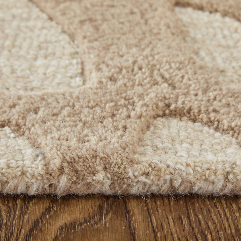 Feizy Kimball 8A32F Transitional Abstract Rug in Ivory/Brown/Tan