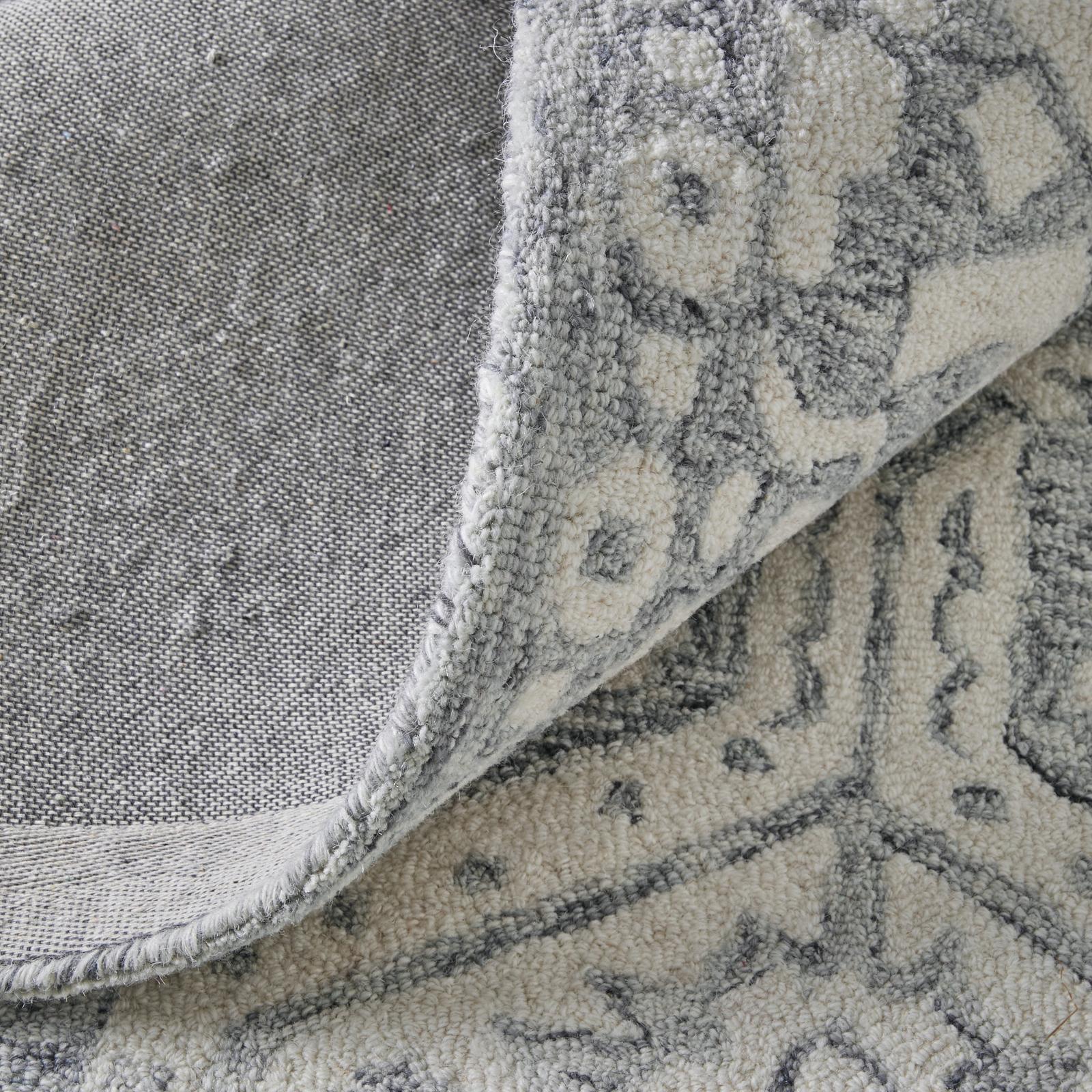 Feizy Belfort 8A27F Traditional Geometric Rug in Gray/White