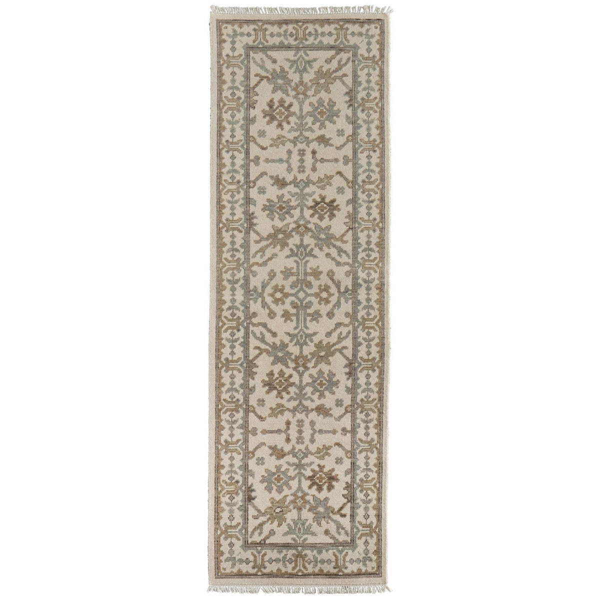 Feizy Karina 69G5F Transitional Floral & Botanical Rug in Ivory/Gray/Brown