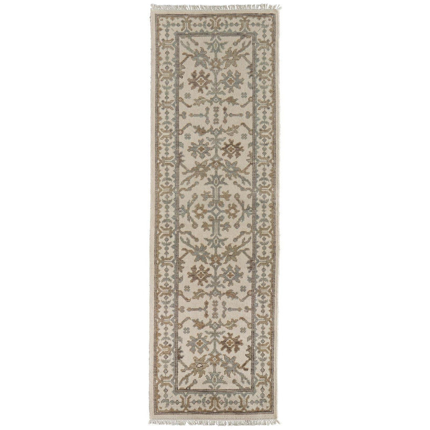 Feizy Karina 69G5F Transitional Floral & Botanical Rug in Ivory/Gray/Brown