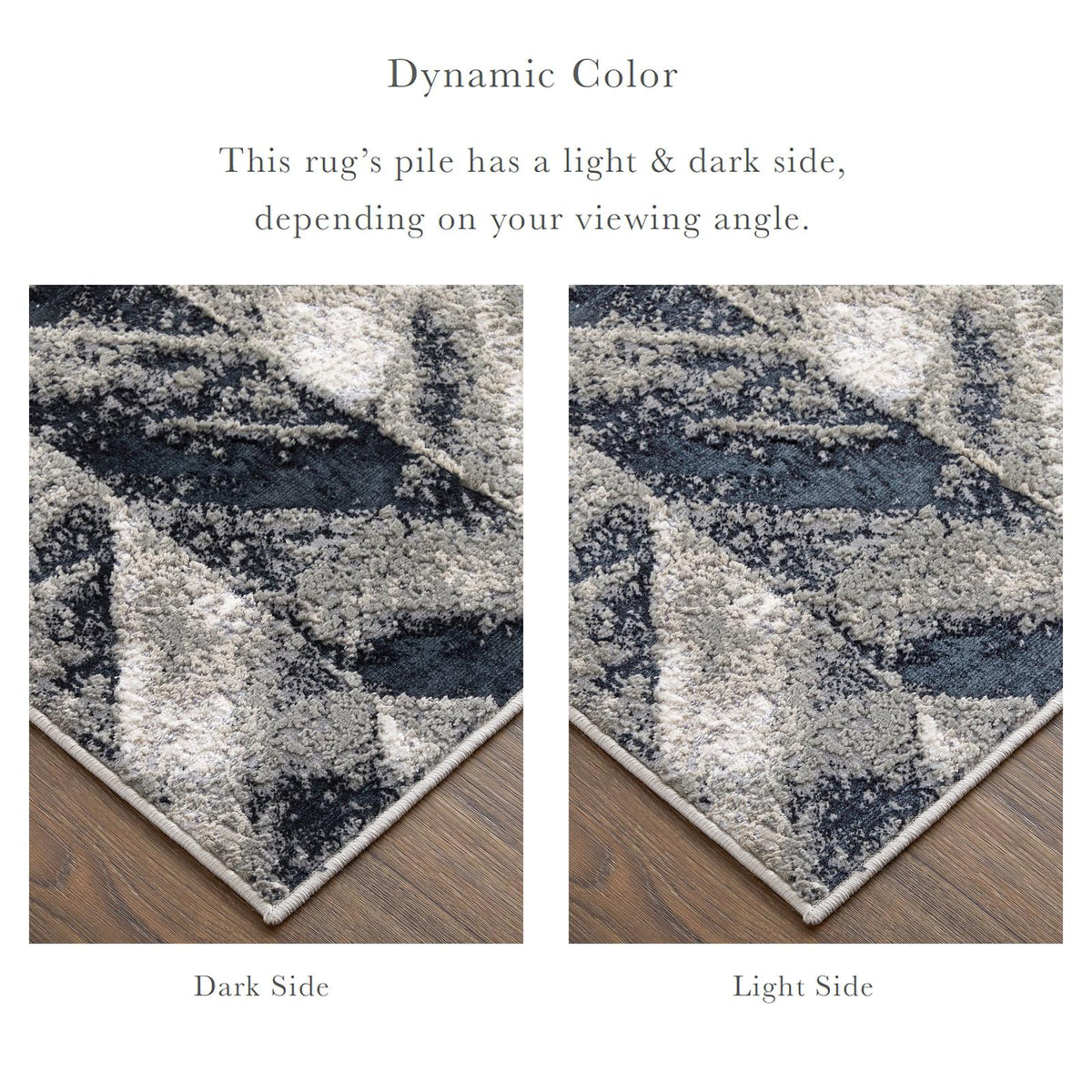 Feizy Micah 3048F Modern Chevron Rug in Black/Gray/Silver
