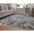 Feizy Cadiz 39N6F Modern Abstract Rug in Gray/Green/Taupe