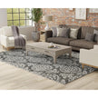 Feizy Belfort 8A26F Traditional Floral & Botanical Rug in Gray/Ivory/Black