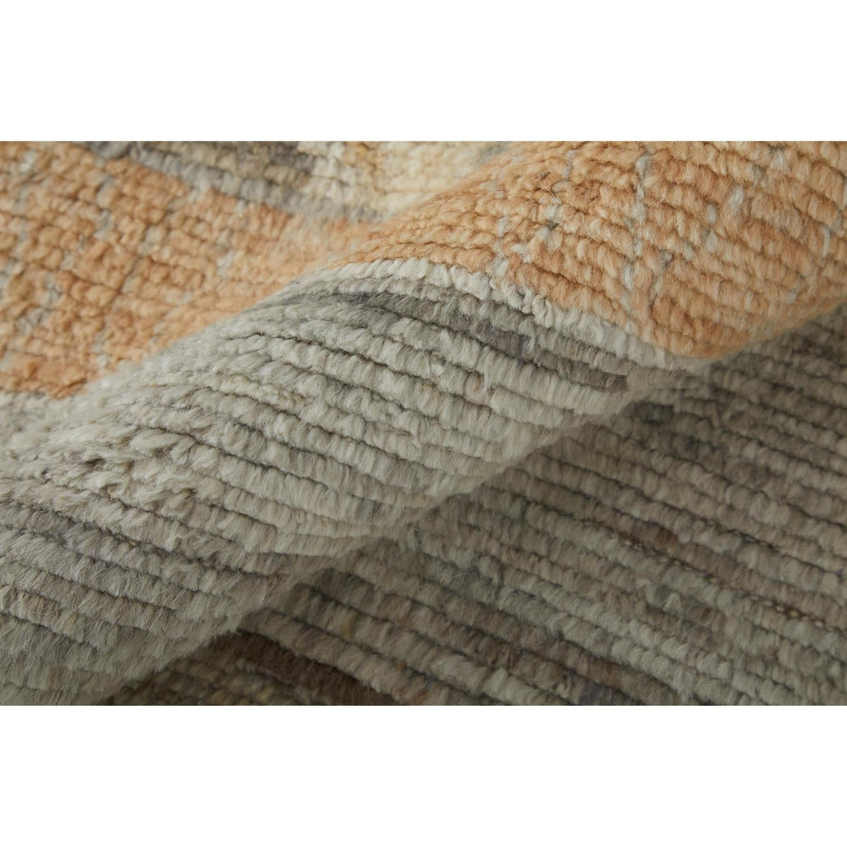 Feizy Kasbah 69FZF Transitional Moroccan Rug in Ivory/Gray/Orange