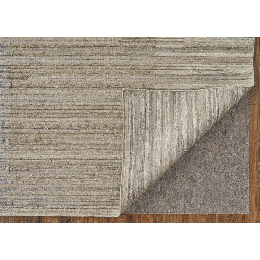 Feizy Elias 69FXF Modern Abstract Rug in Brown/Blue/Tan