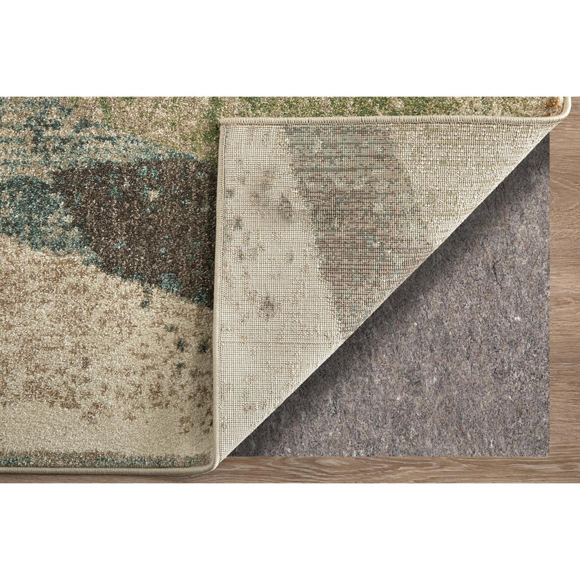 Feizy Eden 39QVF Modern Color Block Rug in Ivory/Blue/Green
