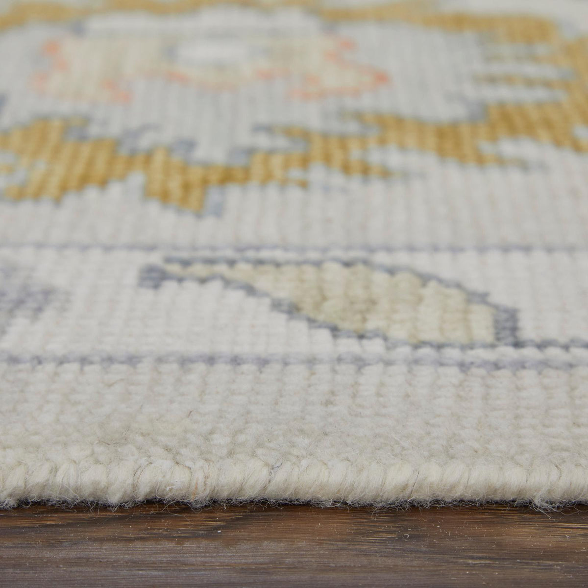 Feizy Karina 69GBF Transitional Floral & Botanical Rug in Ivory/Gold/Green