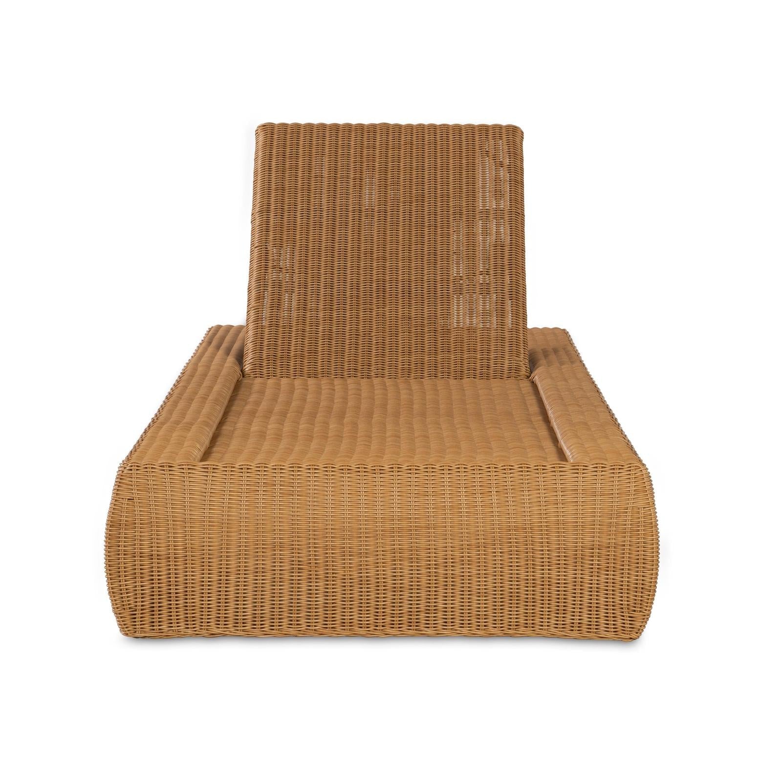 Century Furniture Outdoor Complements Poolside Wicker Reclining Chaise Lounge