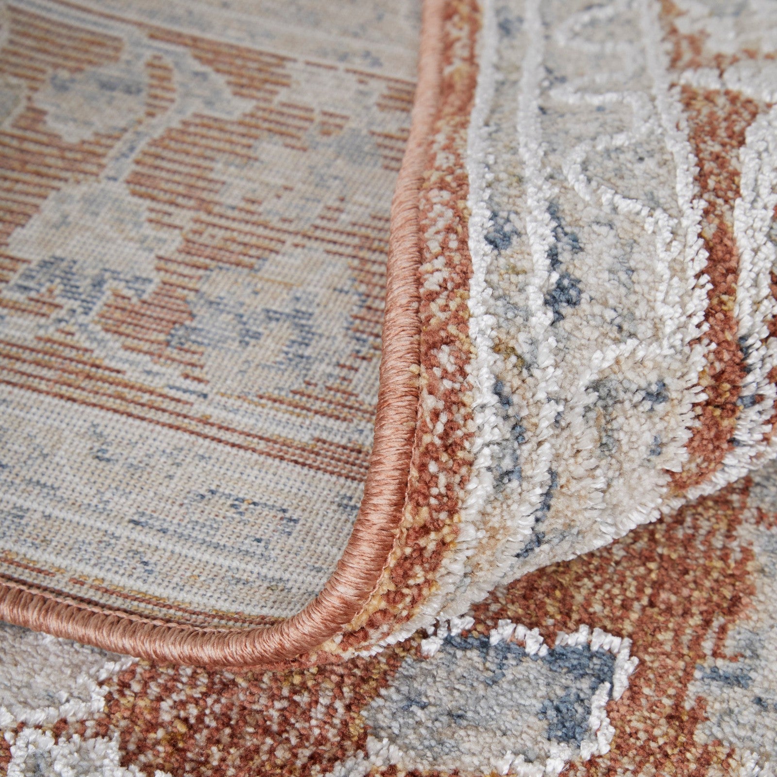 Feizy Pasha 39M7F Transitional Floral & Botanical in Red/Ivory/Blue