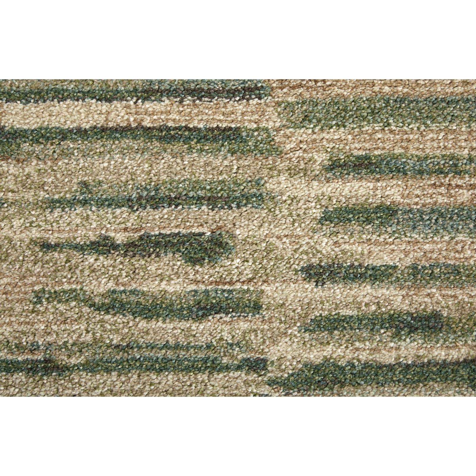 Feizy Eden 39QYF Modern Abstract Rug in Green/Ivory/Brown