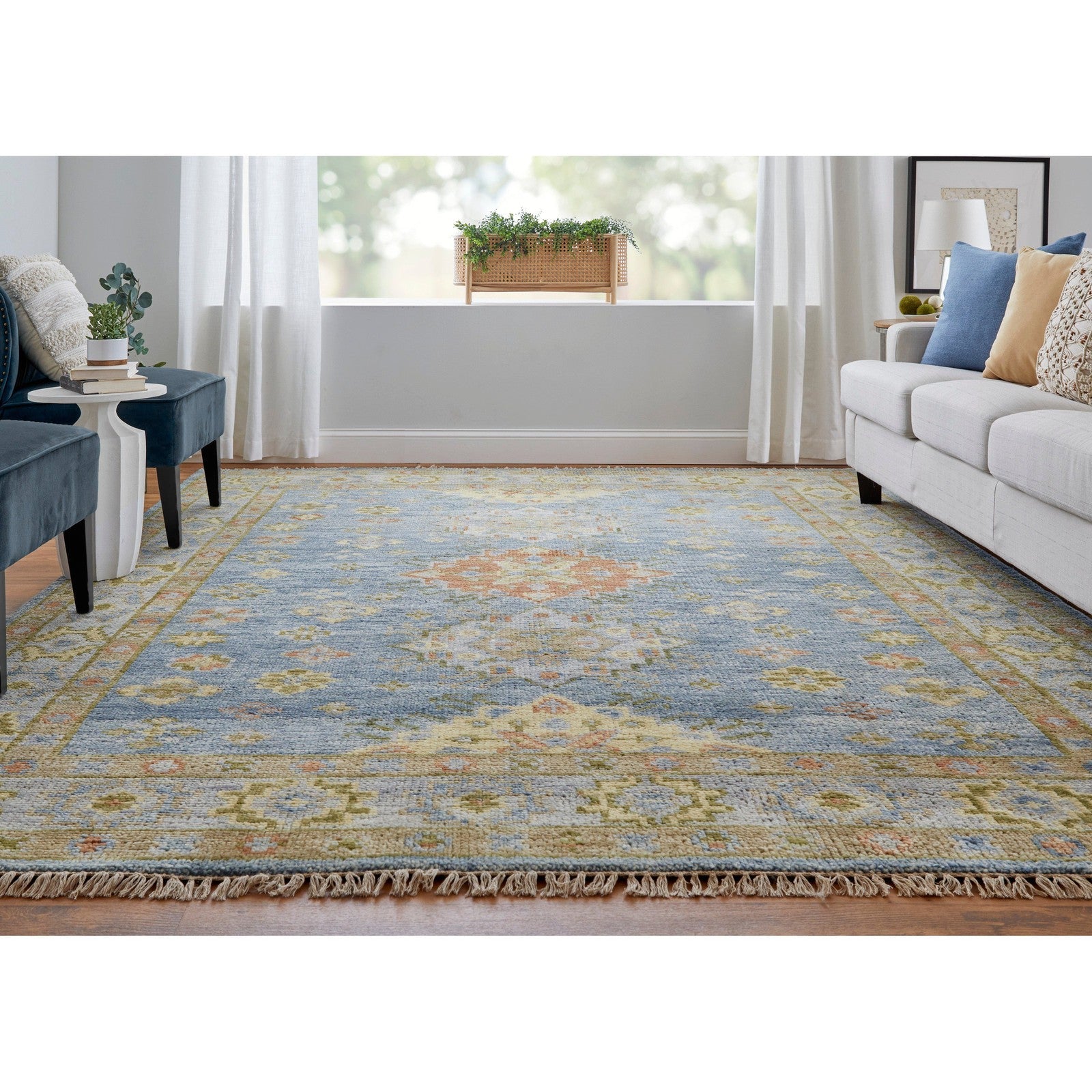 Feizy Fillmore 69CIF Transitional Diamond in Blue/Green/Yellow