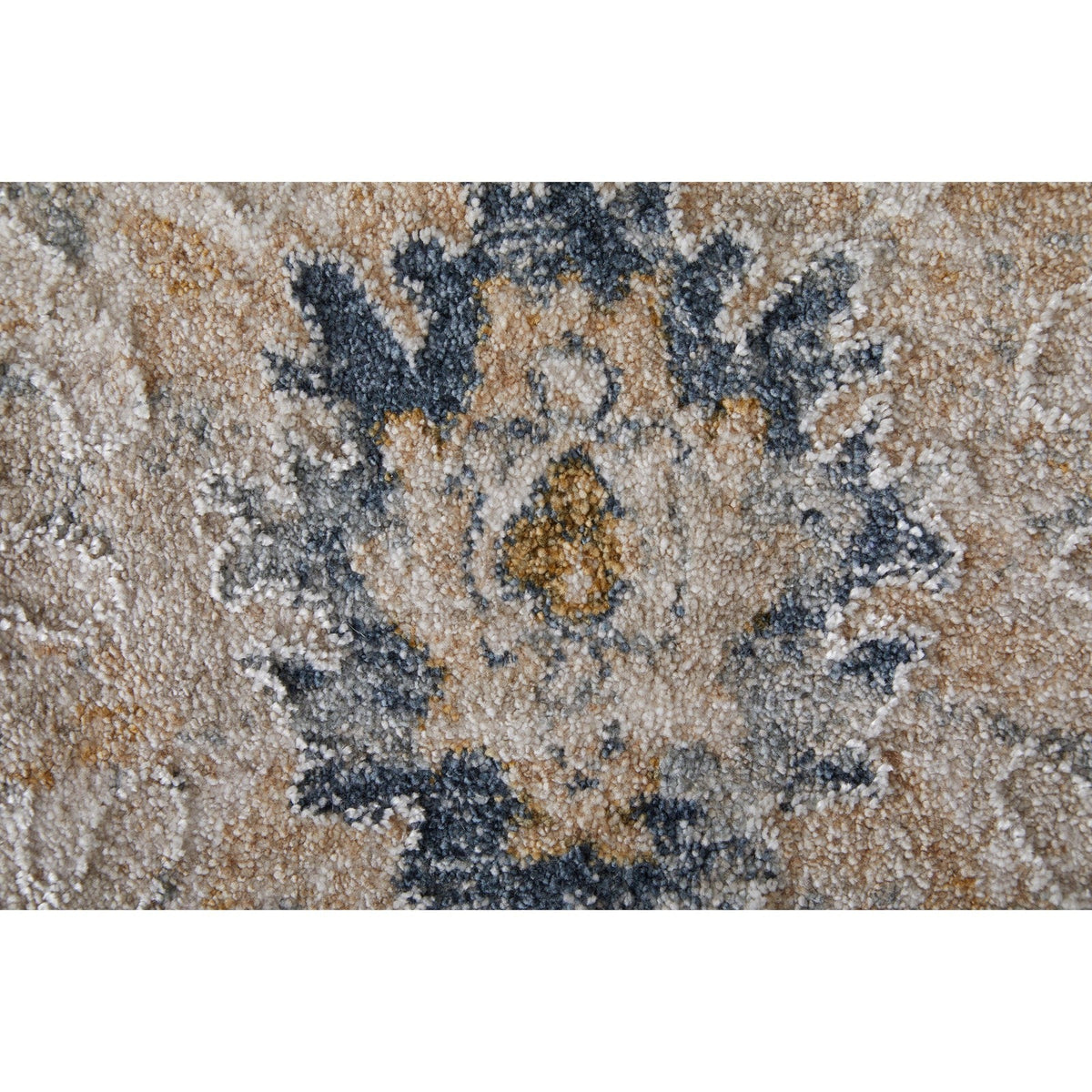 Feizy Pasha 39M7F Transitional Floral & Botanical in Ivory/Taupe/Blue