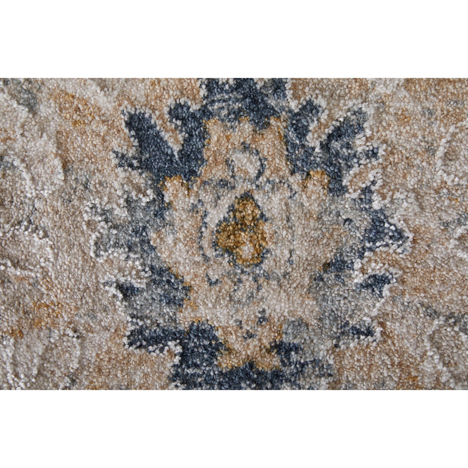 Feizy Pasha 39M7F Transitional Floral & Botanical in Ivory/Taupe/Blue