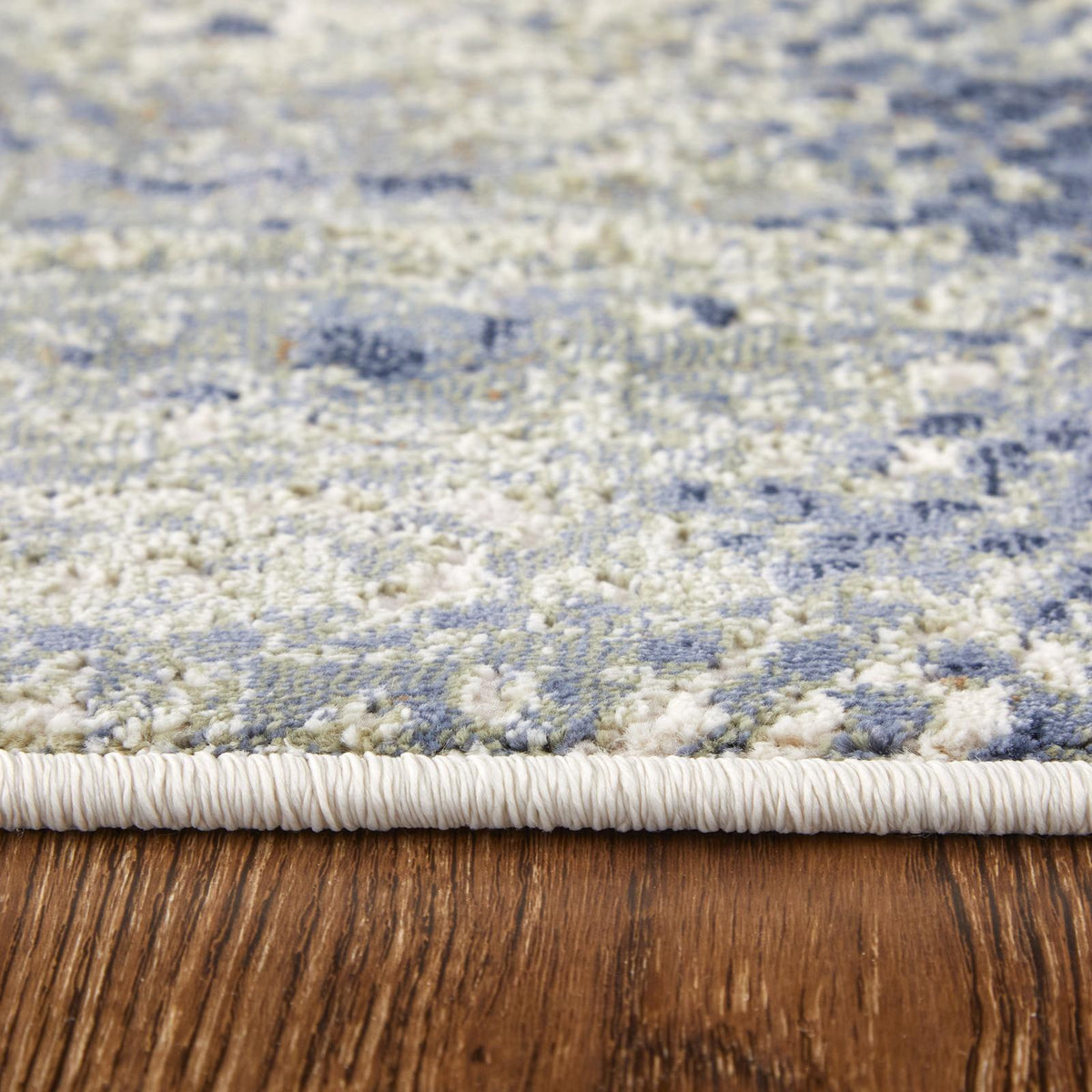Feizy Mandana 39LZF Modern Abstract Rug in Ivory/Blue
