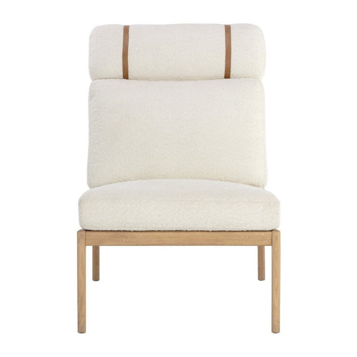 Sunpan Elanor Lounge Chair - Light Oak - Altro White