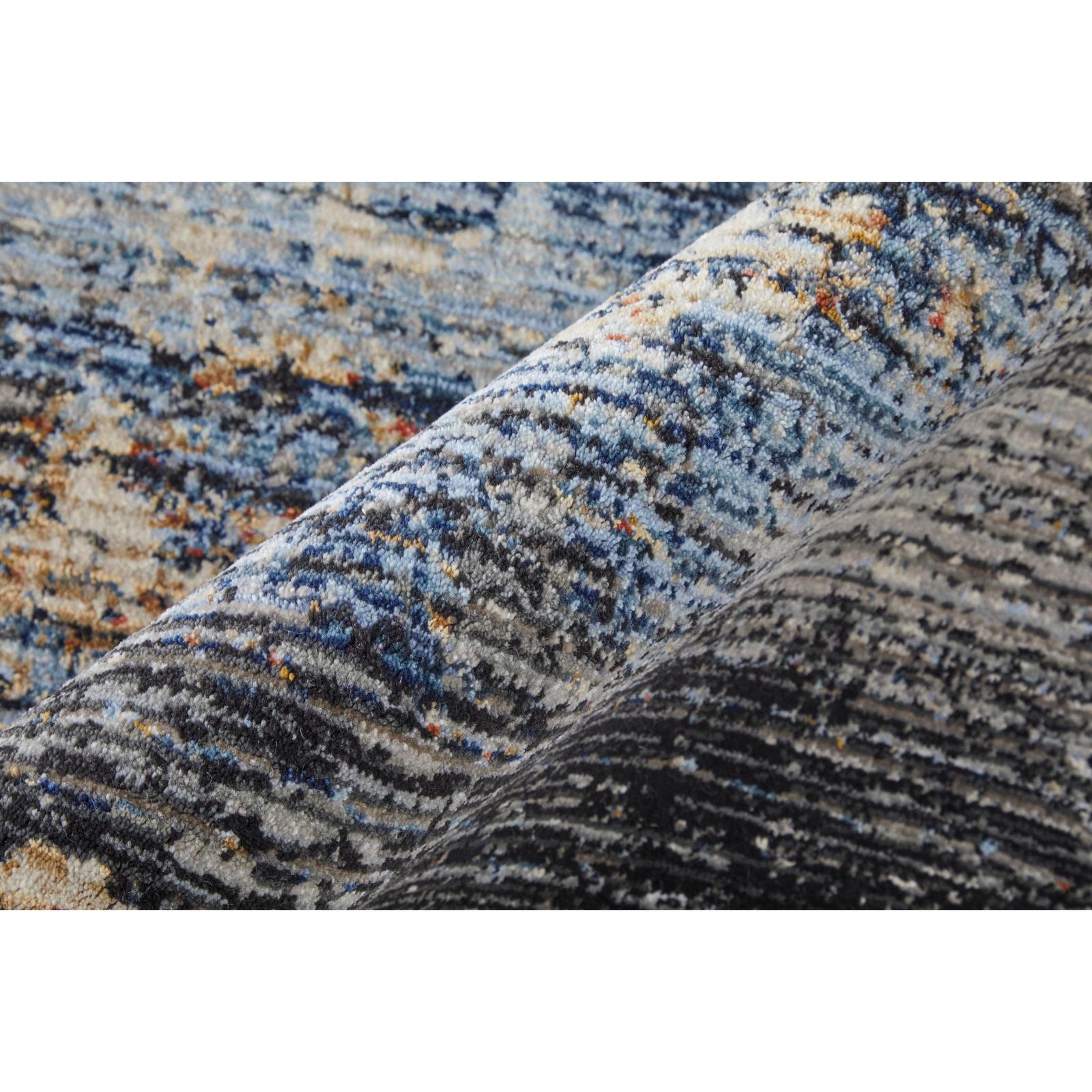 Feizy Sonora 39NWF Modern Abstract Rug in Tan/Blue/Gray