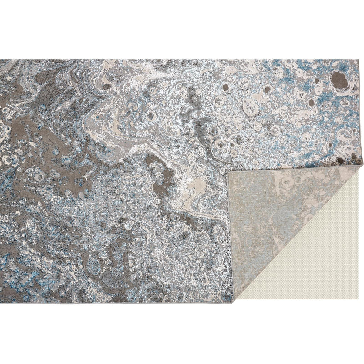Feizy Azure 3405F Modern Watercolor Rug in Ivory/Gray/Blue