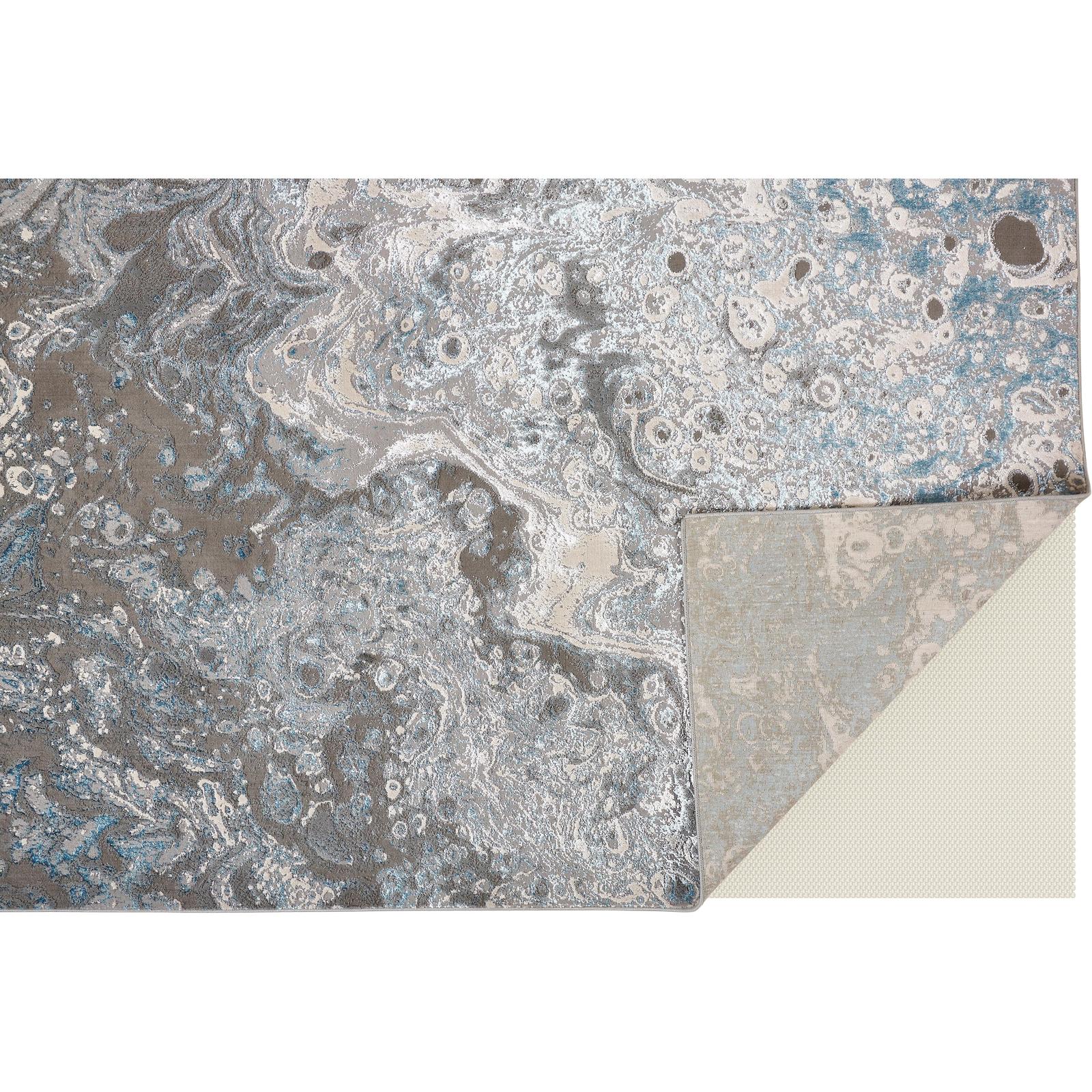 Feizy Azure 3405F Modern Watercolor Rug in Ivory/Gray/Blue