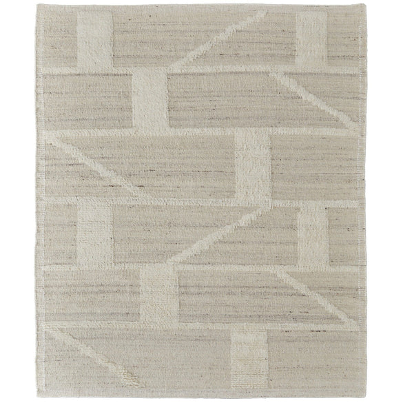 Feizy Ashby 8908F Transitional Geometric Rug in Tan/Ivory