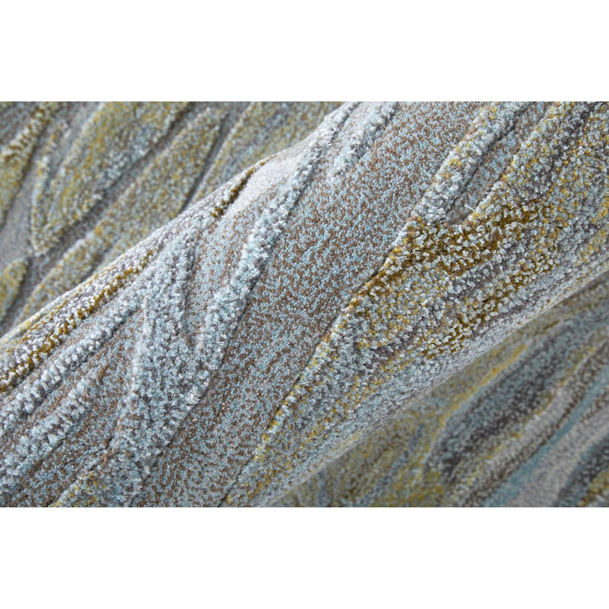 Feizy Kawai 8982F Modern Abstract Rug in Blue/Green/Gray