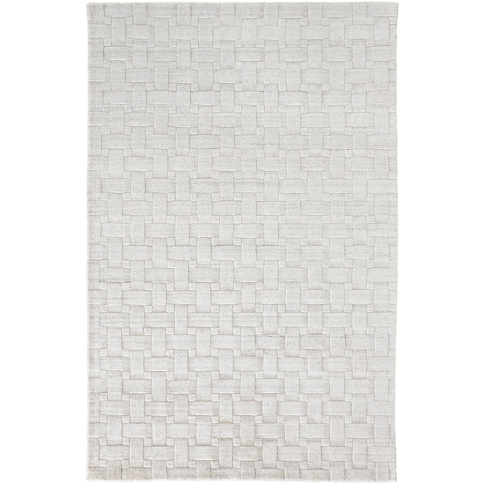 Feizy Redford 8669F Transitional Solid in White/Silver