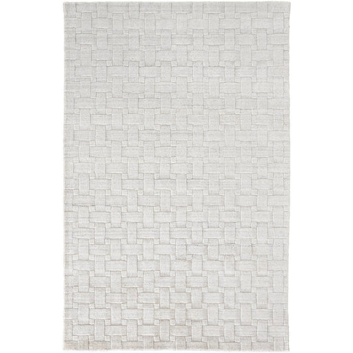 Feizy Redford 8669F Transitional Solid in White/Silver