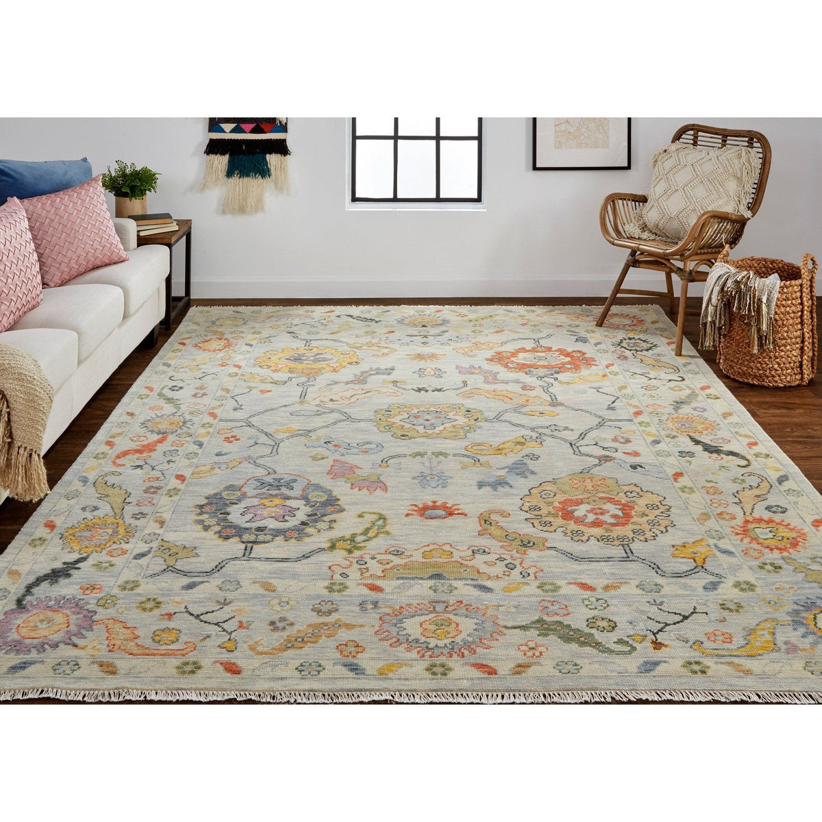 Feizy Karina 6793F Traditional Persian in Gray/Yellow/Red