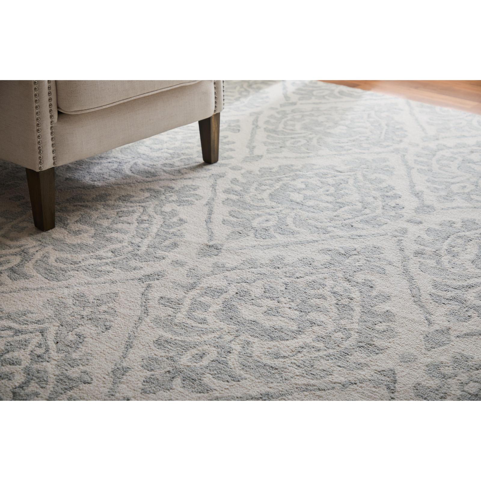 Feizy Belfort 8A29F Traditional Floral & Botanical Rug in Ivory/Gray