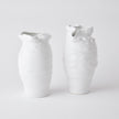 Global Views Ruffle Top Vase White