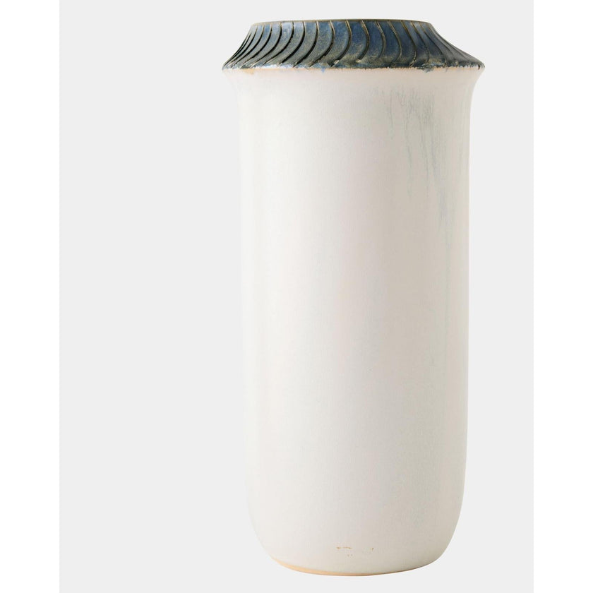 Global Views Aiden Etched Blue Rimed Vase and Planter