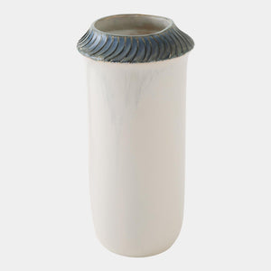 Global Views Aiden Etched Blue Rimed Vase and Planter