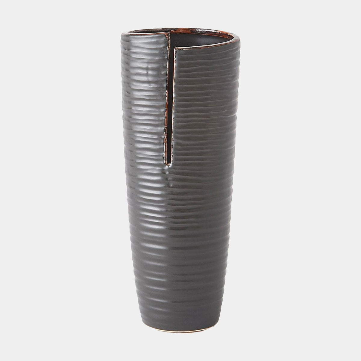 Global Views Metallic Black Split Vase