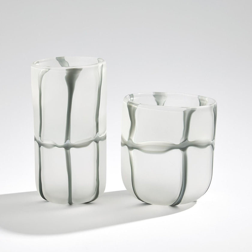 Global Views Crooked Line Grid Vase