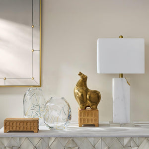 Global Views Claus Brushed Brass Stud Mirror
