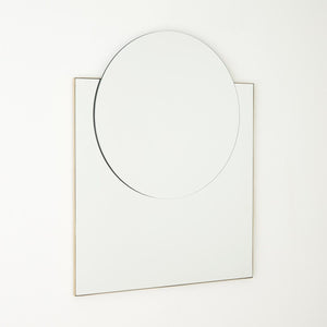 Global Views Mila Square/Circle Mirror Brushed Brass